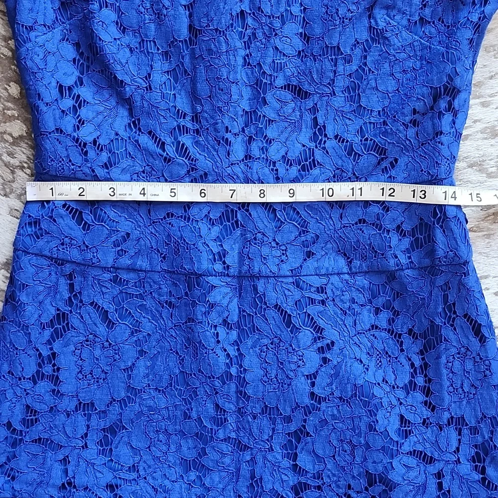 J. Crew Floral Lace Dress Blue Style E5036